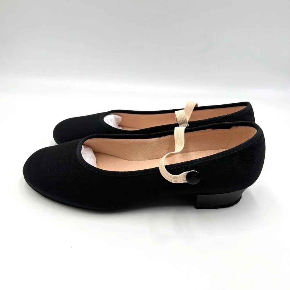 Bloch Womens Size 7.5 S0326L Accent Black Canvas Dance‎ Heels Shoes